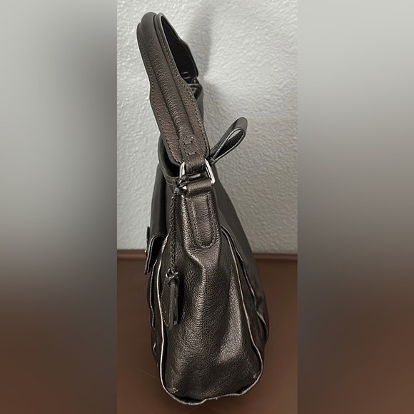 COLE HAAN  silver gray leather shoulder bag purse - Picture 12 of 12